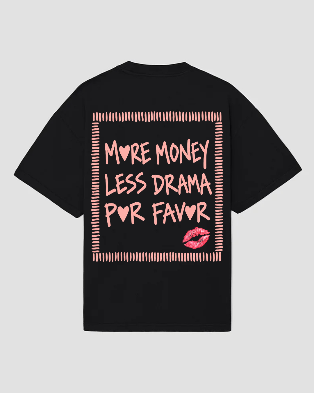 bee. POR FAVOR — Tricou Oversized, Bumbac 100%, 300GSM — Negru