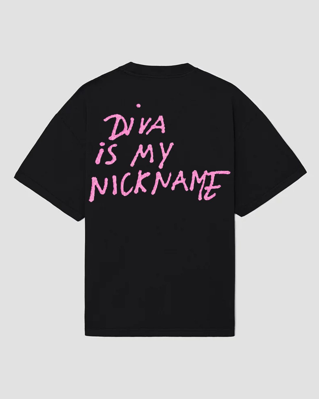 bee. DIVA — Tricou Oversized, Bumbac 100%, 300GSM — Negru