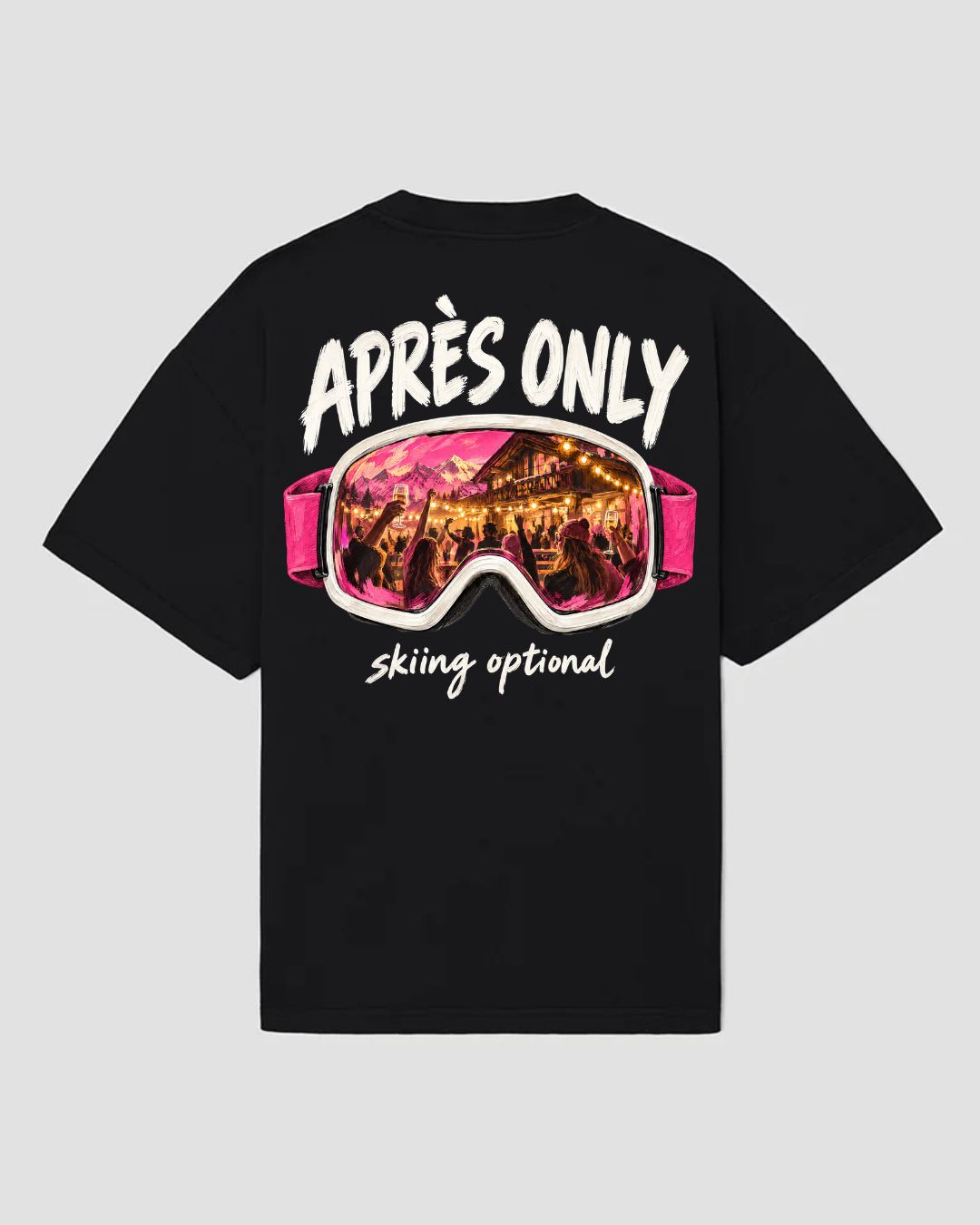 bee. APRÈS ONLY — Tricou Oversized, Bumbac 100%, 300GSM — Negru