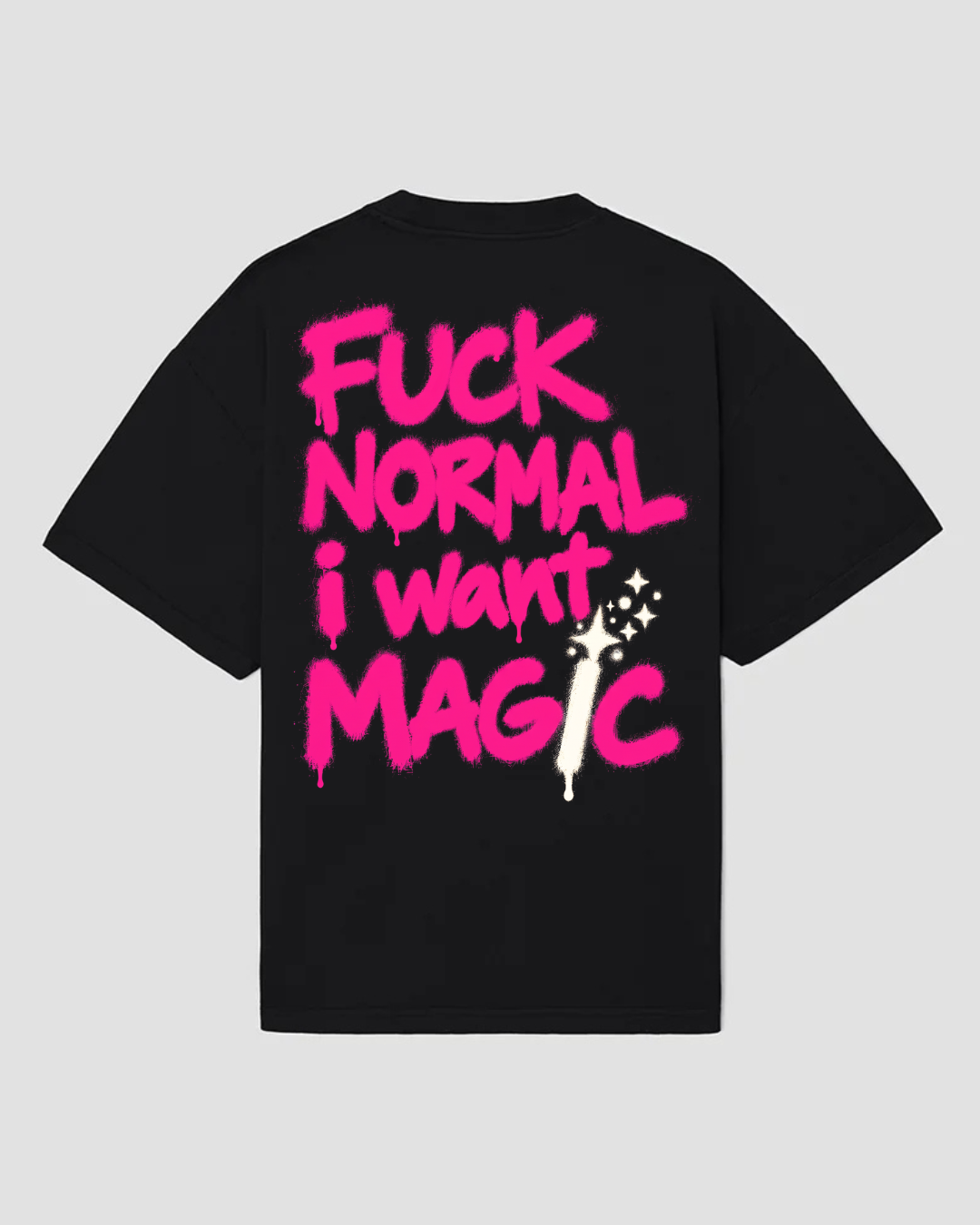 bee. MAGIC — Tricou Oversized, Bumbac 100%, 300GSM — Negru